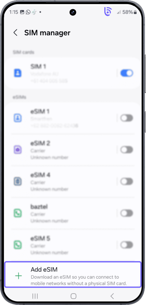 Activate esim in Android