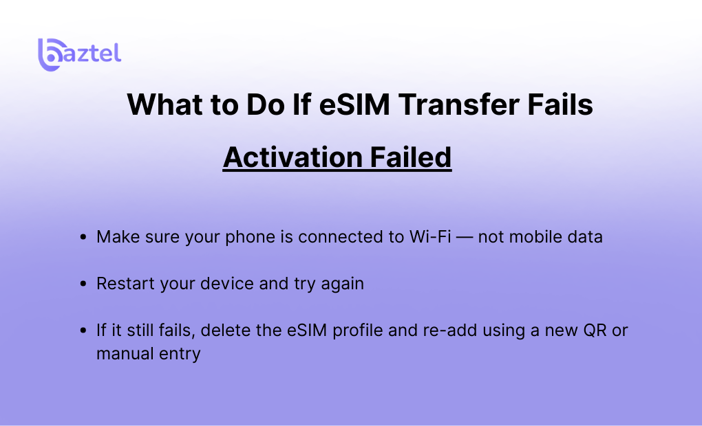 What to Do If eSIM Transfer Fails