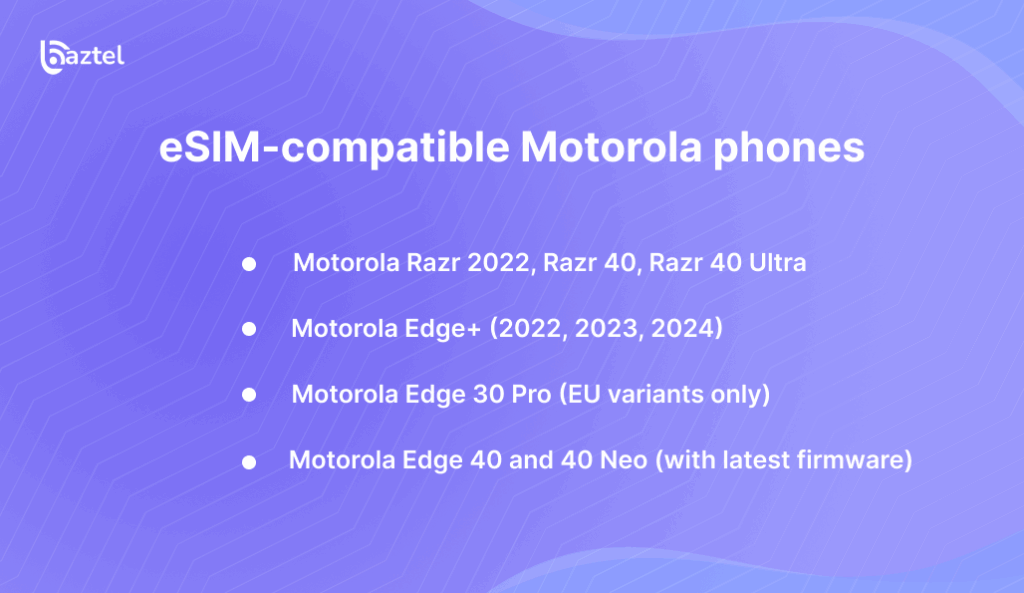 eSIM-compatible Motorola phones